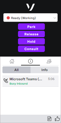 Busy inbound interaction representing call or meeting in Teams