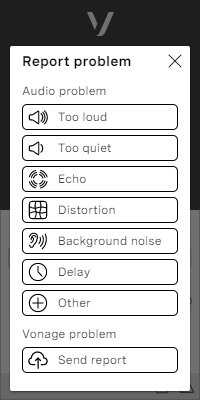 Audio problem buttons available